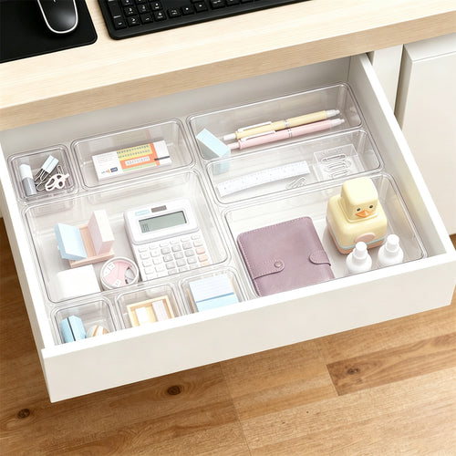 Clear Drawer Organizer Set