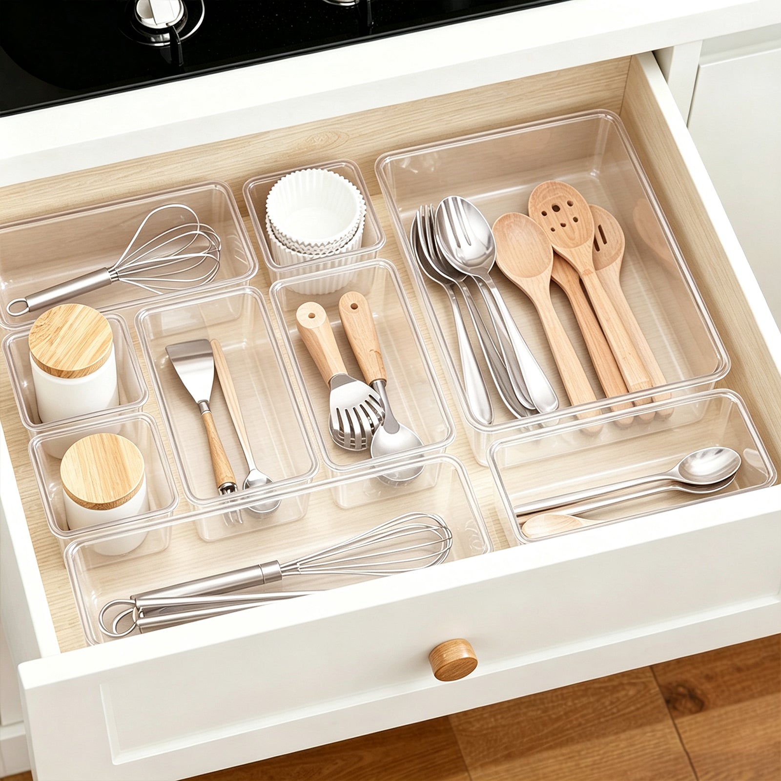 Clear Drawer Organizer Set